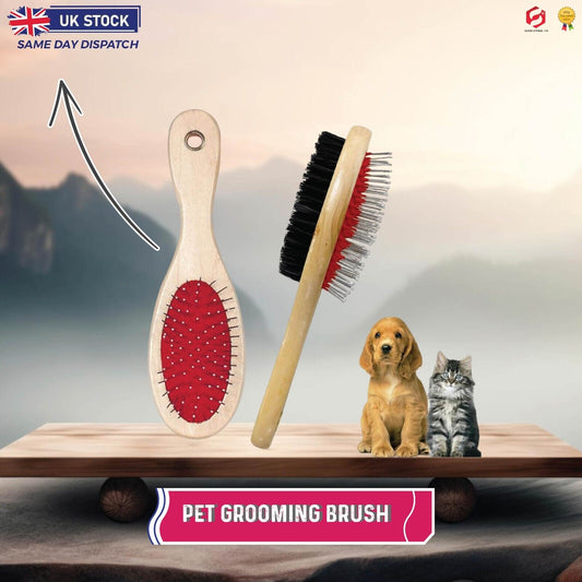 Double Headed Pet Grooming Brush for Thick Coats Dogs Dog Cats Cat Fur Hair Coat