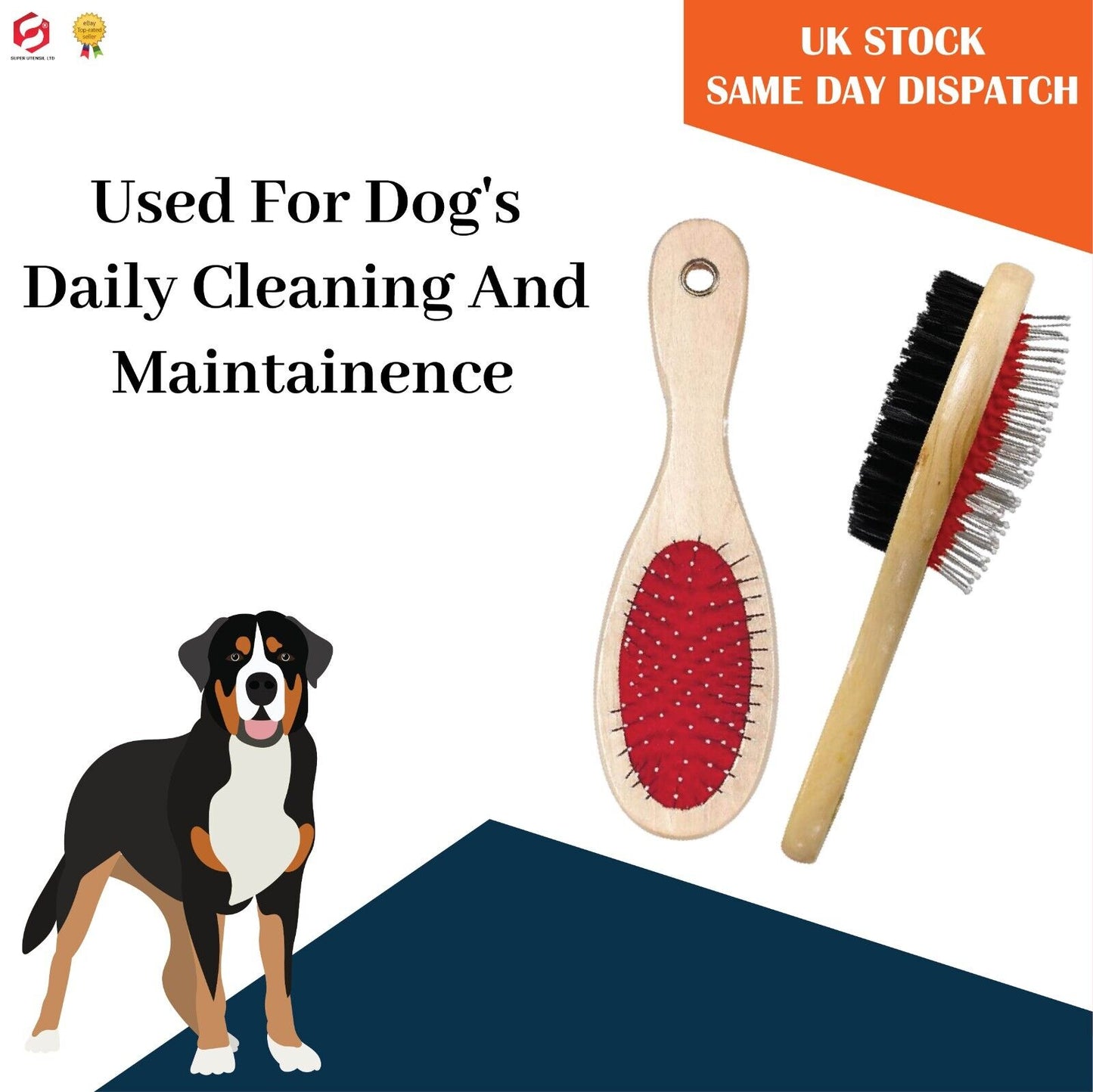 Double Headed Pet Grooming Brush for Thick Coats Dogs Dog Cats Cat Fur Hair Coat
