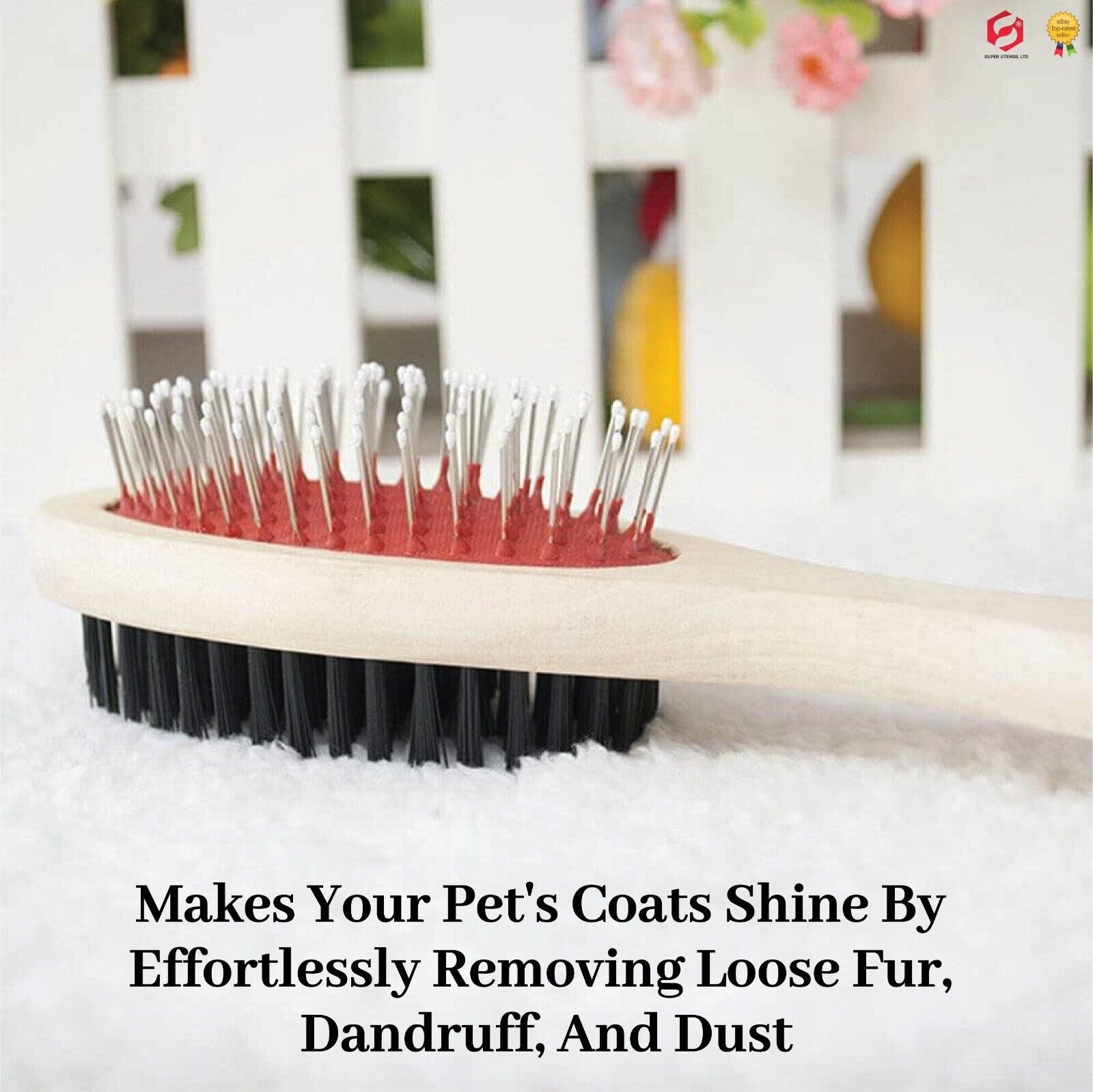 Double Headed Pet Grooming Brush for Thick Coats Dogs Dog Cats Cat Fur Hair Coat