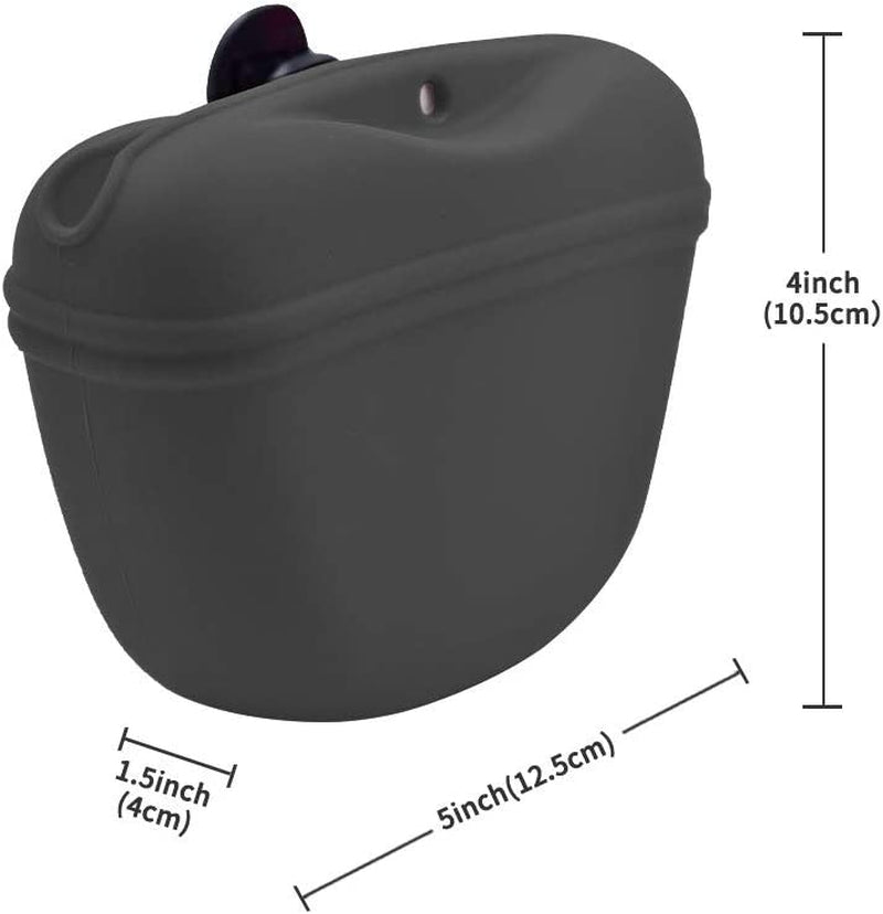 Silicone Dog Treat Pouch,Clip on Portable Training Container,Convenient Magnetic Buckle Closing and Waist Clip,No BPA