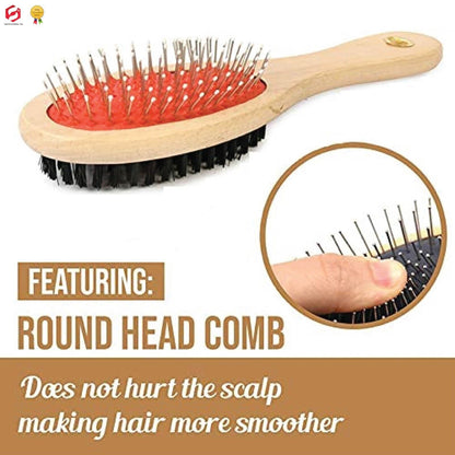 Double Headed Pet Grooming Brush for Thick Coats Dogs Dog Cats Cat Fur Hair Coat