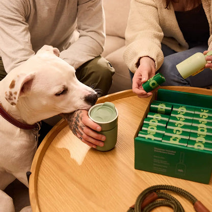 Dog Poo Bag Holder with Dog Poo Bags Rolls, Durable and Guaranteed Leakproof, Lavender Scented, 1 Dispenser and 900 Bags