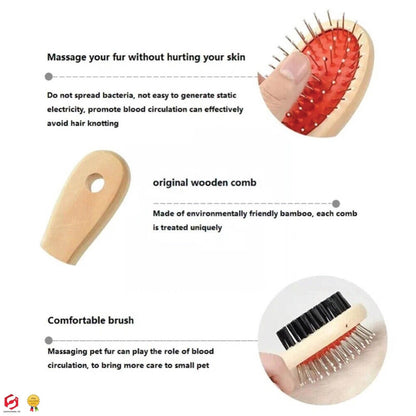 Double Headed Pet Grooming Brush for Thick Coats Dogs Dog Cats Cat Fur Hair Coat