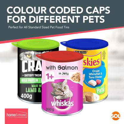 6 Plastic Can Lids Tin Covers Pet Dog Cat Food Reusable Caps Tops Fresh Storage